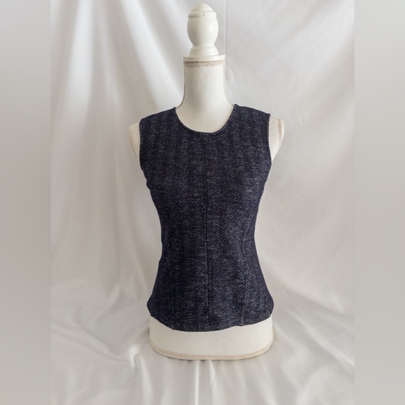 Theory Tops - Theory Sleeveless Herringbone Knit Top | Quiet Luxury Capsule | Women’s Small